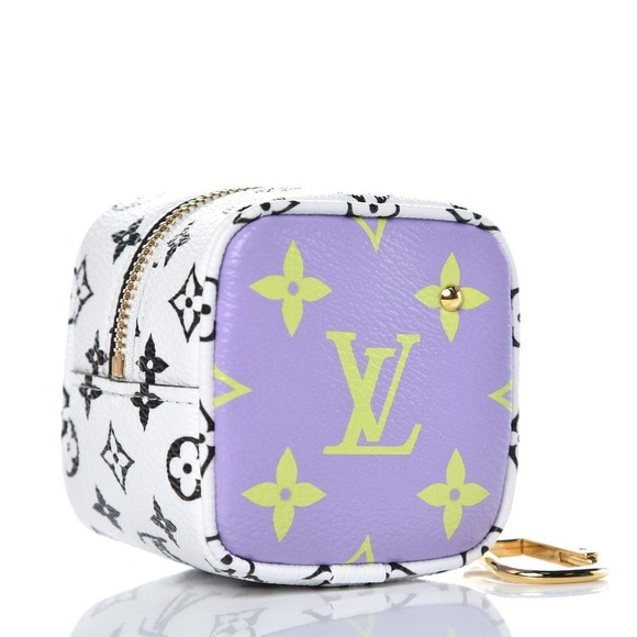 Louis Vuitton Handbags - Louis Vuitton Giant Cube Monogram Purple/Black/White Coin Purse Chain Case LV